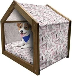Ambesonne Pop Art Wooden Dog House, Hipster Banana Graphic Exotic Fruits Island Food Jungle Tropical Design, Indoor & Outdoor Portable Dog Kennel With Pillow And Cover, X-Large, Cobalt Blue Mustard -Zoomie Shop 5119FBbeWLL. AC