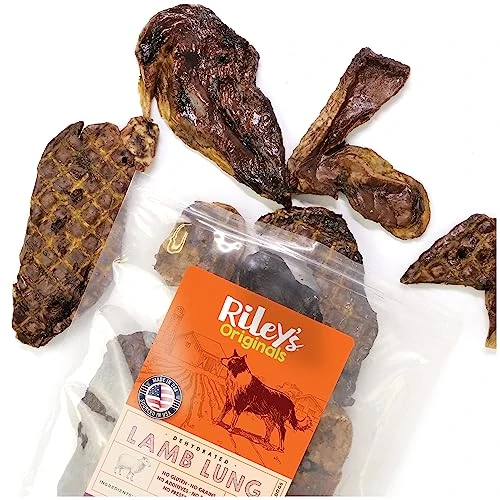 Riley's Premium Dehydrated Lamb Lung Dog Treats - Sourced In USA, Made In USA - Air Dried Crunchy & Delicious Lamb Dog Treats - 6 Oz 1 Riley's Premium Dehydrated Lamb Lung Dog Treats - Sourced In USA, Made In USA - Air Dried Crunchy & Delicious Lamb Dog Treats - 6 Oz