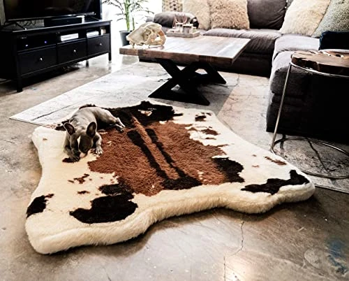 PAW BRANDS Puprug Faux Cowhide Memory Foam Orthopedic Dog Bed, Premium Memory Foam Base With Ultra-Soft Faux Fur Cover, Water-Resistant Liner, Easy To Clean (Brown And White) 4 PAW BRANDS Puprug Faux Cowhide Memory Foam Orthopedic Dog Bed, Premium Memory Foam Base With Ultra-Soft Faux Fur Cover, Water-Resistant Liner, Easy To Clean (Brown And White) - Image 4