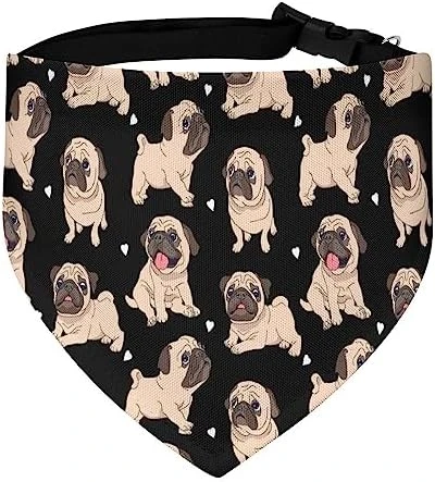GENERIC Funny Cartoon Pugs Puppies Pet Bandana Collar - Scarf Collar - Art Dog Bandana Minimal Head Cicumference 6 GENERIC Funny Cartoon Pugs Puppies Pet Bandana Collar - Scarf Collar - Art Dog Bandana Minimal Head Cicumference - Image 6