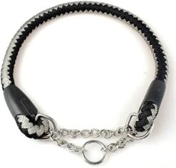Kuntrona Braided Rope Dog Choke Collar Martingale Dog Training Collars 22-26" Adjustable Black Grey XL -Zoomie Shop 511u3J6jk6L. AC