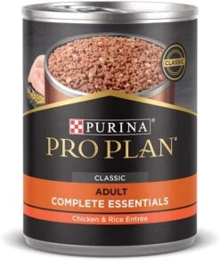 Purina Pro Plan Complete Essentials High Protein Chicken And Rice Entree Adult Dog Food Wet Pate, 13 Oz., Case Of 12 -Zoomie Shop 511upAleSmL. AC