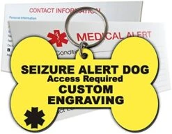 My Identity Doctor Seizure Alert Service Dog Tag Custom Engraved Dog Bone Plastic - Blue - Small -Zoomie Shop 5133kS4MryL. AC