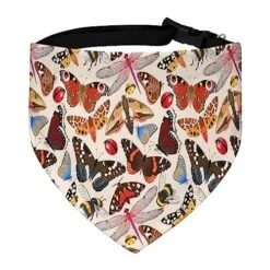 GENERIC Vintage Bugs Pattern Pet Bandana Collar - Scarf Collar - Art Dog Bandana Minimal Head Cicumference