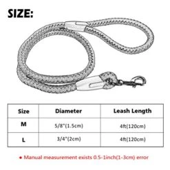 Kuntrona Rolled Dog Leash Pet Training Walking Leads Braided Dogs Rope 5/8" Diameter For Medium Large Dogs 48" Length Red M -Zoomie Shop 513cu3rVjvL