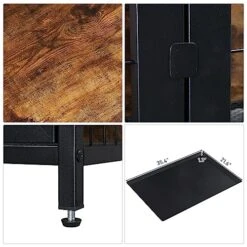 Dog Crate Furniture, Wooden Dog Crate Table, Dog Kennels With 3 Doors Indoor, Decorative Mesh Pet Crate End Table For Medium/Small Dog, Chew-Resistant Dog House, Rustic Brown And Black 7 Dog Crate Furniture, Wooden Dog Crate Table, Dog Kennels With 3 Doors Indoor, Decorative Mesh Pet Crate End Table For Medium/Small Dog, Chew-Resistant Dog House, Rustic Brown And Black -Zoomie Shop 513ttJfGUUL