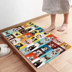 LEO BON Indoor Door Mats Non Slip Front Door Rug Dog Breeds Profiles Pets Domestic Animals Illustration Washable Inside Floor Door Mat Entryway Mat 24"(L) X 16"(W) Inch -Zoomie Shop 5149PlAr5dL