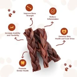 Jack&Pup 6" Braided Beef Collagen Sticks For Dogs - Rawhide Free Dog Chews Long Lasting Collagen Chews For Dogs - Bully Sticks Alternative (8 Pack) 8 Jack&Pup 6" Braided Beef Collagen Sticks For Dogs - Rawhide Free Dog Chews Long Lasting Collagen Chews For Dogs - Bully Sticks Alternative (8 Pack) -Zoomie Shop 5149emGxW9L