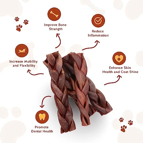 Jack&Pup 6" Braided Beef Collagen Sticks For Dogs - Rawhide Free Dog Chews Long Lasting Collagen Chews For Dogs - Bully Sticks Alternative (8 Pack) 3 Jack&Pup 6" Braided Beef Collagen Sticks For Dogs - Rawhide Free Dog Chews Long Lasting Collagen Chews For Dogs - Bully Sticks Alternative (8 Pack) - Image 3