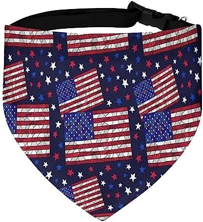 GENERIC Colorful Pattern With United States Flag Pet Bandana Collar - Scarf Collar - Art Dog Bandana Minimal Head Cicumference 5 GENERIC Colorful Pattern With United States Flag Pet Bandana Collar - Scarf Collar - Art Dog Bandana Minimal Head Cicumference - Image 5