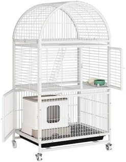 Cat Playpen For Indoor Cats Universal Wheel With Lock Made Of Thick Steel Pipe Steel Wire, Anti-Collision Door Lock Suitable For Cats, Dogs, 3 Colors (Color : Green, Size : 79 * 63 * 97cm) -Zoomie Shop 514LuDltK7L. AC