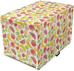 Lunarable Watermelon Dog Crate Cover, Hawaiian Food Pattern With Pineapple Strawberry Lemons And Bananas Grunge Effect, Easy To Use Pet Kennel Cover For Small Dogs Puppies Kittens, 18 Inch, Multicolor 22 Lunarable Watermelon Dog Crate Cover, Hawaiian Food Pattern With Pineapple Strawberry Lemons And Bananas Grunge Effect, Easy To Use Pet Kennel Cover For Small Dogs Puppies Kittens, 18 Inch, Multicolor -Zoomie Shop 514P9B9pqQL. AC 5