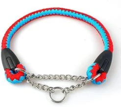 Kuntrona Braided Rope Dog Choke Collar Martingale Dog Training Collars 22-26" Adjustable Black Grey XL -Zoomie Shop 514U4NPzR9L. AC