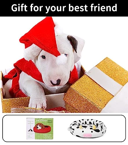 24 Inch Cow Pet Bed, Dog Bed Plush Cat Mat Fulffy Comfy Padded Sleeping Dog Cot For Medium Small Dogs Puppy Kitty 4 24 Inch Cow Pet Bed, Dog Bed Plush Cat Mat Fulffy Comfy Padded Sleeping Dog Cot For Medium Small Dogs Puppy Kitty - Image 4