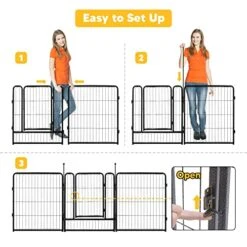 TMEE Dog Playpens 8/16 Panels Dog Pen Outdoor Indoor Dog Fence Exercise Pen 24 Inch Height Pet Play Yard Gate With Doors For Small Dogs/Puppies, Pet Playpen For RV, Camping, Yard, 8 Pcs 16 TMEE Dog Playpens 8/16 Panels Dog Pen Outdoor Indoor Dog Fence Exercise Pen 24 Inch Height Pet Play Yard Gate With Doors For Small Dogs/Puppies, Pet Playpen For RV, Camping, Yard, 8 Pcs -Zoomie Shop 514cgPrQK0L