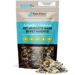 Raw Paws Wild-Caught Freeze Dried Fish Dog Treats & Fish Cat Treats, Sardine Bites, 2-oz - Made In USA Only - Fish Training Treats - Cat Freeze Dried Treats - Dog Dried Fish Treats - Cat Sardines