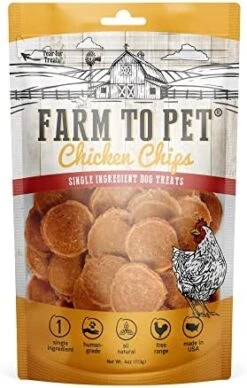Farm To Pet Chicken Chips For Dogs - Single Ingredient All Natural Dog Treats For Small, Medium, & Large Dogs | Healthy Training Treats For All Breeds & Puppies, Made In USA -Zoomie Shop 514omOz8QIL. AC
