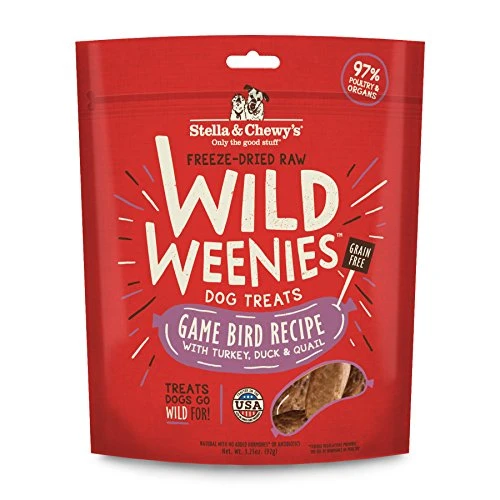 Stella & Chewy’s Freeze-Dried Raw Wild Weenies Dog Treats – All-Natural, Protein Rich, Grain Free Dog & Puppy Treat – Great For Training & Rewarding – Game Bird Recipe – 3.25 Oz Bag 1 Stella & Chewy’s Freeze-Dried Raw Wild Weenies Dog Treats – All-Natural, Protein Rich, Grain Free Dog & Puppy Treat – Great For Training & Rewarding – Game Bird Recipe – 3.25 Oz Bag