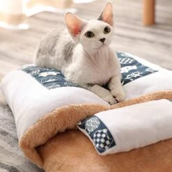 SONGBIRDTH Pet Bed,Cat Litter Closed Removable Washable Puppy Cotton Quilt Sleeping Bag Pet Supply,Breathable Cotton Blend,Removable Easy To Clean Red M -Zoomie Shop 515BRfkKXKL