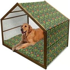 Ambesonne Food Wooden Dog House, Repetitive Pattern With Outline Fruits And Vegetables, Indoor & Outdoor Portable Dog Kennel With Pillow And Cover, X-Large, Pale Orange Pale Yellow 28 Ambesonne Food Wooden Dog House, Repetitive Pattern With Outline Fruits And Vegetables, Indoor & Outdoor Portable Dog Kennel With Pillow And Cover, X-Large, Pale Orange Pale Yellow -Zoomie Shop 515LLFERxwL. AC