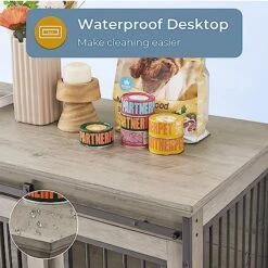 Lyromix Dog Crate Furniture Large Breed TV Stand With 2 Sliding Doors, Dog Kennels And Crates For Medium Large Dogs With Divider, Wood Dog Crate End Table, Grey, 60.6''W*22.8''D*33.9''H 10 Lyromix Dog Crate Furniture Large Breed TV Stand With 2 Sliding Doors, Dog Kennels And Crates For Medium Large Dogs With Divider, Wood Dog Crate End Table, Grey, 60.6''W*22.8''D*33.9''H -Zoomie Shop 515OCxmgRzL