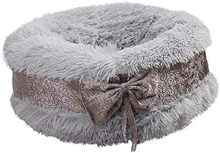 Watonic Dog Bed Cat Bed Comfortable Plush Kennel Dogs Pet Litter Deep Sleep Cat Litter Sleeping Bed Bow Lace Noble Elegant Wedding (Gray,15.76inch) 2 Watonic Dog Bed Cat Bed Comfortable Plush Kennel Dogs Pet Litter Deep Sleep Cat Litter Sleeping Bed Bow Lace Noble Elegant Wedding (Gray,15.76inch) - Image 2