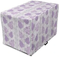 Ambesonne Dessert Dog Crate Cover, Cherry Ice Cream Patterns Summer Foods Frozen Fruits Delicious Art, Easy To Use Pet Kennel Cover For Small Dogs Puppies Kittens, 22 Inch, Lavender Pale Fuchsia -Zoomie Shop 515lI2NM6AL. AC