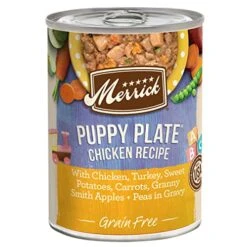 Merrick Grain Free Wet Puppy Food, Puppy Plate Chicken Recipe Canned Dog Food - (12) 12.7 Oz. Cans
