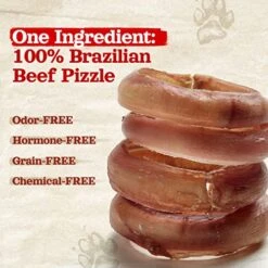 Natural Farm Odor Free Bully Sticks Ring Shaped (3-4 Inch, 10 Pack) - 100% Beef Chews For More Engagement & Fun, Grass-Fed, Non-GMO, Fully Digestible - Best For Small & Medium Chewers -Zoomie Shop 516OdDh83HL