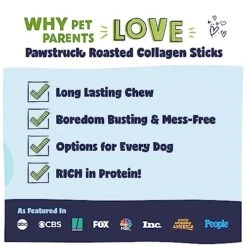 Pawstruck All Natural 5-6" Roasted Collagen Sticks For Dogs - Grain-Free Long Lasting Alternative To Traditional Rawhide & Bully Stick Chews - Low Odor, Single Ingredient & Vet Approved - 10 Pack -Zoomie Shop 516RybsPQhL