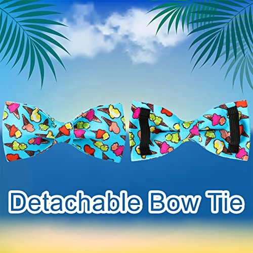 UP URARA PUP Summer Dog Collar With Bow Tie, Cotton Cute Bowtie Dog Collar, Summer Bowtie Collar For Small Boy Girl Dog, Comfortable Blue Dog Collar With Metal Buckle, S, Neck 10-16in 4 UP URARA PUP Summer Dog Collar With Bow Tie, Cotton Cute Bowtie Dog Collar, Summer Bowtie Collar For Small Boy Girl Dog, Comfortable Blue Dog Collar With Metal Buckle, S, Neck 10-16in - Image 4