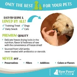 Raw Paws Freeze Dried Lamb Hearts For Dogs, 4-oz - Made In USA - Natural Lamb Heart Dog Treats - Soft Lamb Dog Treats - Real Meat Dog Treats Lamb - Grain Free Dog Treats Lamb - Lamb Treats For Dogs -Zoomie Shop 516Z3bSYTsL