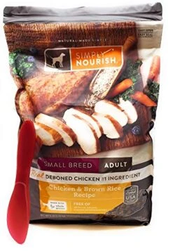 SIMPLY NOURISH Small Breed Adult Dry Dog Food - Chicken & Brown Rice, 5 Pounds And Especiales Cosas Mixing Spatula