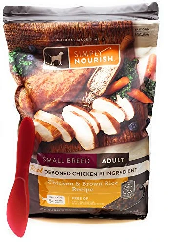 SIMPLY NOURISH Small Breed Adult Dry Dog Food - Chicken & Brown Rice, 5 Pounds And Especiales Cosas Mixing Spatula 1 SIMPLY NOURISH Small Breed Adult Dry Dog Food - Chicken & Brown Rice, 5 Pounds And Especiales Cosas Mixing Spatula