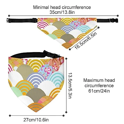 GENERIC Fish Scales Pattern Pet Bandana Collar - Scarf Collar - Art Dog Bandana Minimal Head Cicumference 2 GENERIC Fish Scales Pattern Pet Bandana Collar - Scarf Collar - Art Dog Bandana Minimal Head Cicumference - Image 2