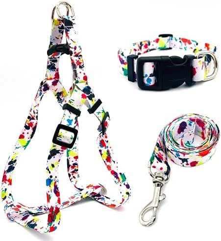Large Dog Harness And Leash Set With Collar, No Pull Dog Harness No Escape Chew Proof Durable Dog Leash Personalized Adjustable Buckle Dog Collar With Pizza Food Pattern 12 Large Dog Harness And Leash Set With Collar, No Pull Dog Harness No Escape Chew Proof Durable Dog Leash Personalized Adjustable Buckle Dog Collar With Pizza Food Pattern - Image 12