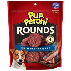 Pup-Peroni Rounds Beef Brisket Dog Treats, 5 Ounce Bag (Pack Of 8)