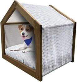 Lunarable Vegetables Wooden Dog House, Ornate Food Garlic Pepper Cauliflower Delicious Plants Image, Outdoor & Indoor Portable Dog Kennel With Pillow And Cover, X-Large, Lime Green Yellow -Zoomie Shop 517p6xh2oJL. AC 1