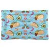 Dog Bed Mat Soft Comfortable Anti-Slip Bottom Pet Mat Washable Cat Kennel Crate Pad For Small Medium Large Pets 24x36in Repeat Pattern Mexican Food