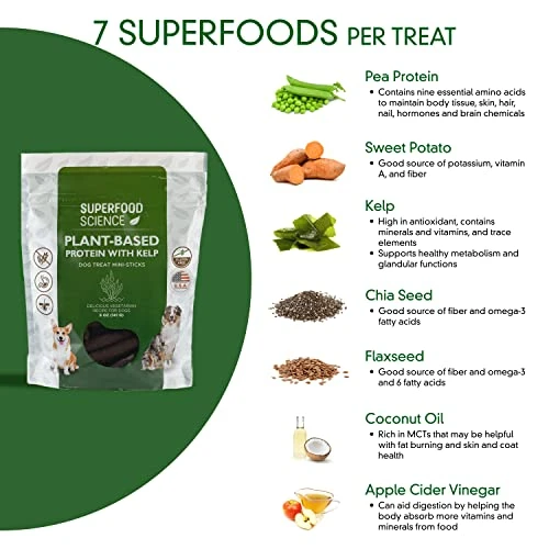 Superfood Science-Plant Based Dog Treats With Sweet Potato, Chia, Flaxseed, And Coconut Oil For Healthy Skin And Coat, Natural, Gluten Free Vegetarian Hypoallergenic, Protein Dog Training Treats 5 Oz 3 Superfood Science-Plant Based Dog Treats With Sweet Potato, Chia, Flaxseed, And Coconut Oil For Healthy Skin And Coat, Natural, Gluten Free Vegetarian Hypoallergenic, Protein Dog Training Treats 5 Oz - Image 3