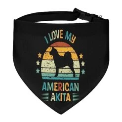 GENERIC American-Akita Pattern Pet Bandana Collar - Scarf Collar - Art Dog Bandana Minimal Head Cicumference