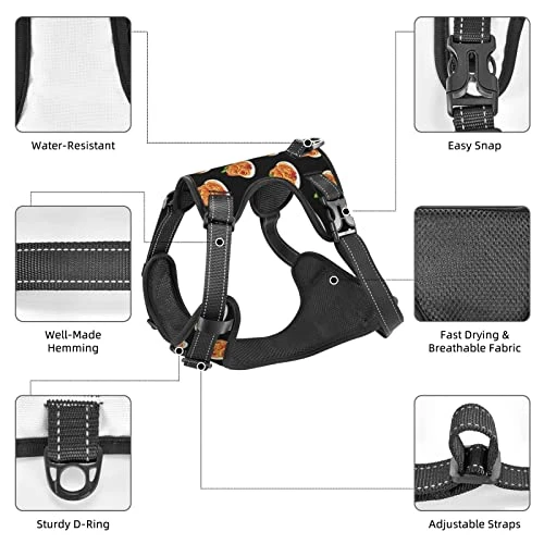 Dog Harness Leash Set Durable Oxford Breathable Reflective Puppy Harness Vest Spaghetti Italian Food For Walking Training Running, No Pull No Choke Pet Dog Harness 5 Dog Harness Leash Set Durable Oxford Breathable Reflective Puppy Harness Vest Spaghetti Italian Food For Walking Training Running, No Pull No Choke Pet Dog Harness - Image 5