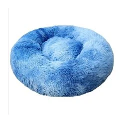 YangYan Round Washable Long Plush Dog Kennel New Super Soft Dog Mat Dog Basket Pet Bed Cat House Velvet Mats Sofa For Dog (Color : Sky Blue, Size : 40cm) -Zoomie Shop 519OGoxPIpL