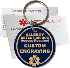 My Identity Doctor Allergy Detection Service Dog ID Custom Engraved Round Plastic - White - Large -Zoomie Shop 519RS41LDpL. AC
