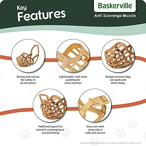 Safe BASKERVILLE ANTI SCAVENGE MUZZLE, Size 5, Dog Can Pant And Drink, Prevents Biting And Food Waste Scavenging, Ideal For Longer Nosed Dogs, Breathable Dog Training Muzzle For Medium Dogs 5 Safe BASKERVILLE ANTI SCAVENGE MUZZLE, Size 5, Dog Can Pant And Drink, Prevents Biting And Food Waste Scavenging, Ideal For Longer Nosed Dogs, Breathable Dog Training Muzzle For Medium Dogs - Image 5