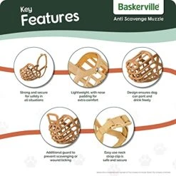 Safe BASKERVILLE ANTI SCAVENGE MUZZLE, Size 7, Dog Can Pant And Drink, Prevents Biting And Food Waste Scavenging, Ideal For Longer Nosed Dogs, Breathable Dog Training Muzzle For Medium & Large Dogs -Zoomie Shop 519T5dLda4L 2