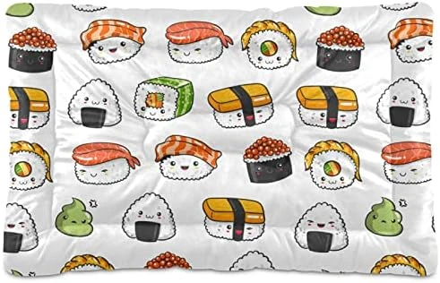 Poeticcity Seamless Colorful Japanese Food On White Dog Cat Bed Mat, Soft Crate Pad Mattress Cushion For Small Medium Pets, Anti Slip Sleeping Kennel Mat Washable & Dry 24x18 Inch 6 Poeticcity Seamless Colorful Japanese Food On White Dog Cat Bed Mat, Soft Crate Pad Mattress Cushion For Small Medium Pets, Anti Slip Sleeping Kennel Mat Washable & Dry 24x18 Inch - Image 6
