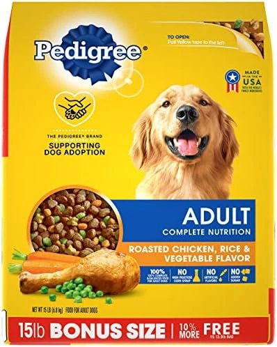 Pedigree Complete Nutrition Adult Dry Dog Food Roasted Chicken, Rice & Vegetable Flavor Dog Kibble, 18 Lb. Bag 7 Pedigree Complete Nutrition Adult Dry Dog Food Roasted Chicken, Rice & Vegetable Flavor Dog Kibble, 18 Lb. Bag - Image 7
