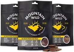 MOUNTAIN WILD Venison Jerky Dog Treats, Grain Free, All Natural, No Fillers, No Artificial Preservatives - Nature's Purest Dog Treats - 8 Oz Bag -Zoomie Shop 51A1ZmjOM3L. AC
