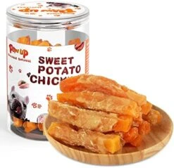 PAWUP Dog Treats Chicken Jerky Wrapped Sweet Potato, Natural Ingredients W/Taurine, Grain Free Dog Treats, 12.5 Oz 12 PAWUP Dog Treats Chicken Jerky Wrapped Sweet Potato, Natural Ingredients W/Taurine, Grain Free Dog Treats, 12.5 Oz -Zoomie Shop 51AADaMhmYL. AC